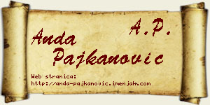 Anda Pajkanović vizit kartica